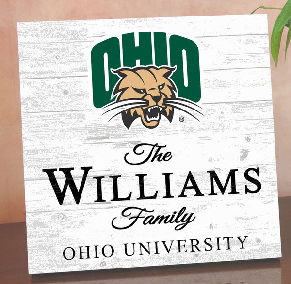 Personalized Ohio Bobcats Family Name Sign – Custom Ohio University Wood Wall Decor – Bobcats Gift