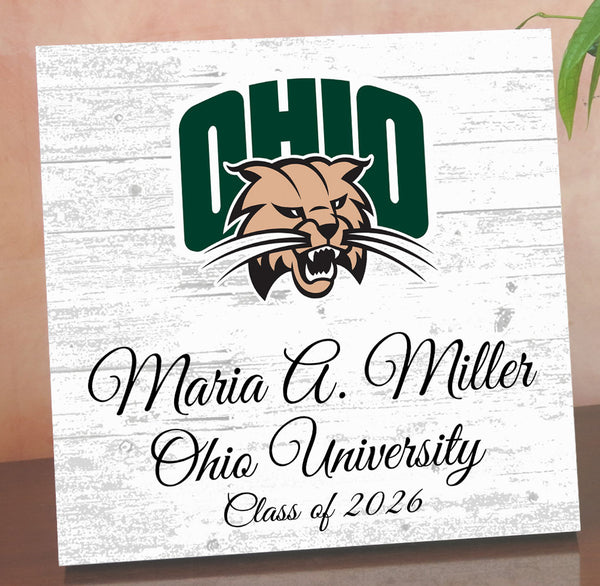 Ohio University Class Year Plaque With Name - Personalized for Student, Alumni or Graduation Gift