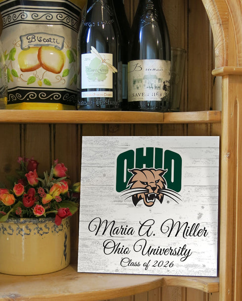 Ohio University Class Year Plaque With Name - Personalized for Student, Alumni or Graduation Gift