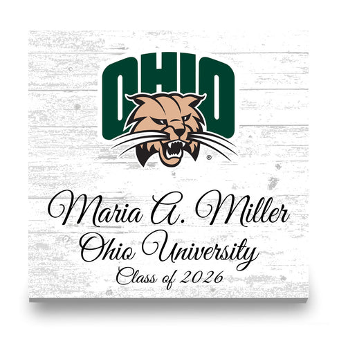 Ohio University Class Year Plaque With Name - Personalized for Student, Alumni or Graduation Gift