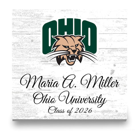 Ohio University Class Year Plaque With Name - Personalized for Student, Alumni or Graduation Gift