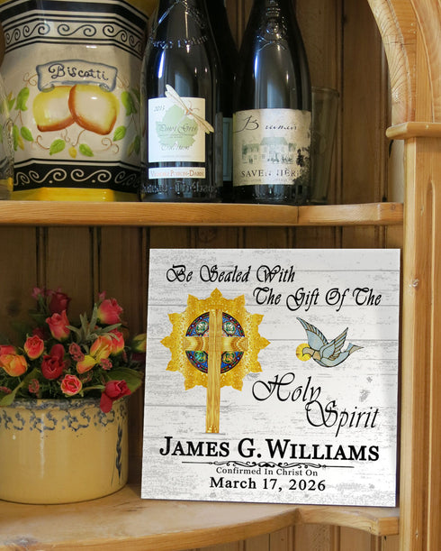 Personalized Confirmation Plaque – Custom Catholic Confirmation Gift with Name & Date