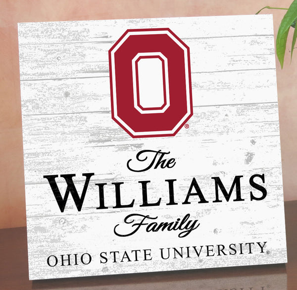 Personalized Ohio State Buckeyes Family Name Sign – Custom Ohio State University Wood Wall Decor – Buckeyes Gift