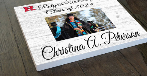 Rutgers Frame with Printed Photo Rutgers University Graduation Class Year Frame Alternative