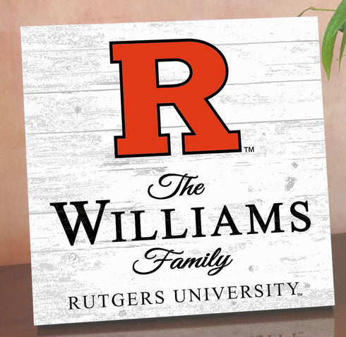 Personalized Rutgers Scarlet Knights Family Name Sign – Custom Rutgers University Wood Wall Decor – Scarlet Knights Gift