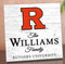 Personalized Rutgers Scarlet Knights Family Name Sign – Custom Rutgers University Wood Wall Decor – Scarlet Knights Gift
