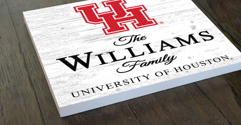 Personalized Houston Cougars Family Name Sign – Custom University of Houston Wood Wall Decor – Cougars Gift