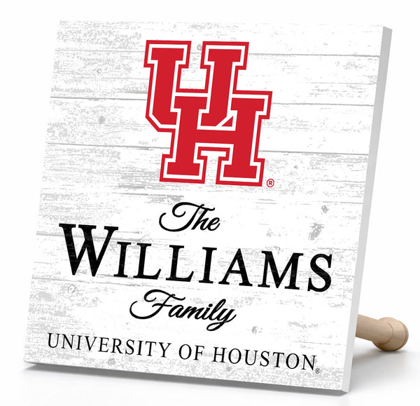 Personalized Houston Cougars Family Name Sign – Custom University of Houston Wood Wall Decor – Cougars Gift