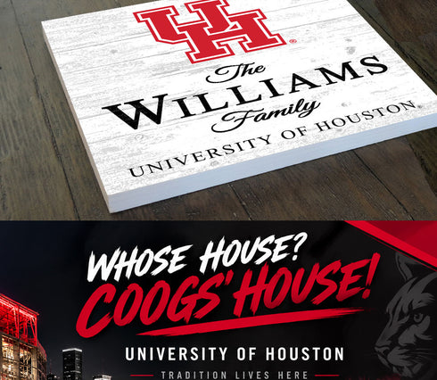 Personalized Houston Cougars Family Name Sign