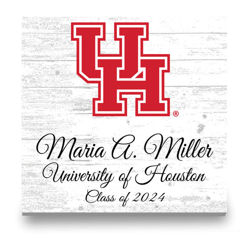 Official University of Houston Class Year Plaque with Name - Personalized Gift for Students and Alumni