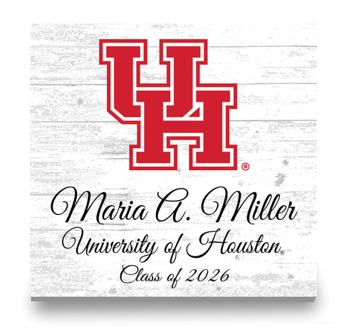 Official University of Houston Class Year Plaque with Name - Personalized Gift for Students and Alumni