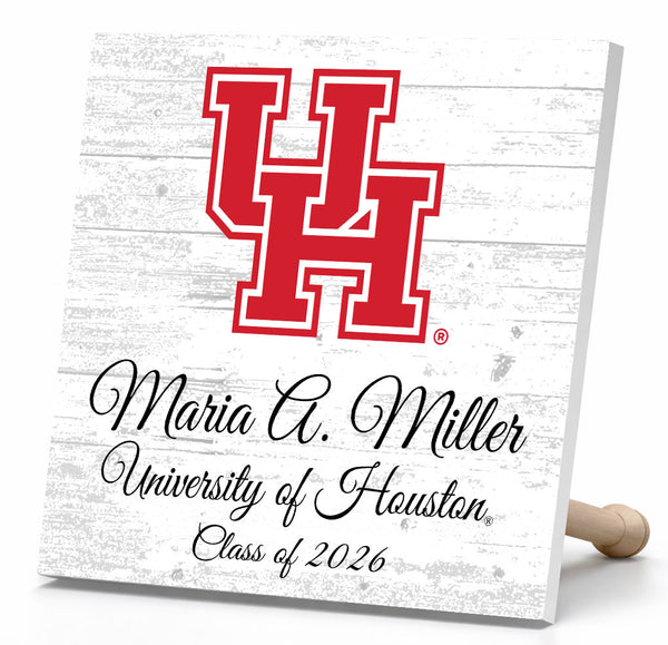 Official University of Houston Class Year Plaque with Name - Personalized Gift for Students and Alumni