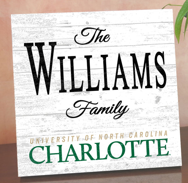 Personalized UNC Charlotte Family Name Sign – Custom Charlotte 49ers Wood Wall Decor – 49ers Gift