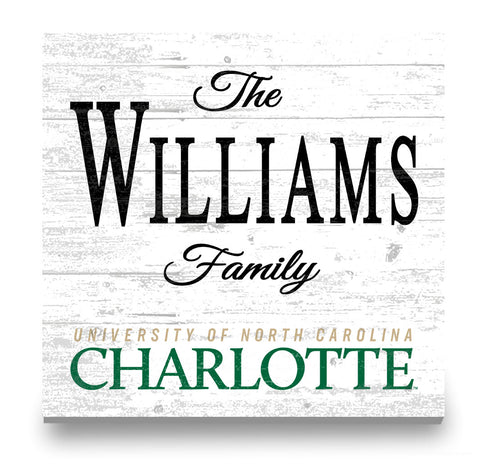 Personalized UNC Charlotte Family Name Sign – Custom Charlotte 49ers Wood Wall Decor – 49ers Gift