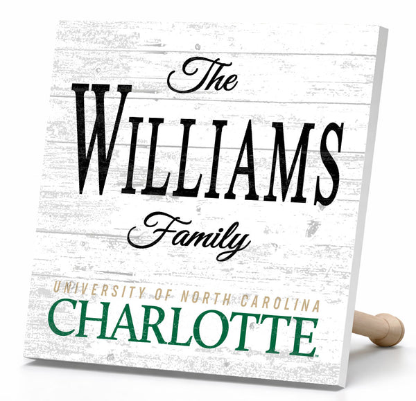 Personalized UNC Charlotte Family Name Sign – Custom Charlotte 49ers Wood Wall Decor – 49ers Gift