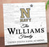 Personalized Navy Midshipmen Family Name Sign – Custom United States Naval Academy Wood Wall Decor – Navy Gift