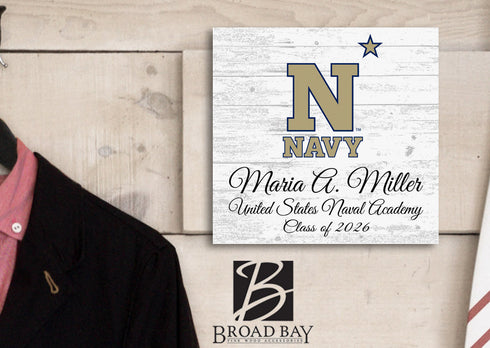 United States Naval Academy Class Year Plaque With Name - Personalized for Student, Alumni or Graduation Gift