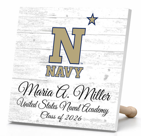 United States Naval Academy Class Year Plaque With Name - Personalized for Student, Alumni or Graduation Gift