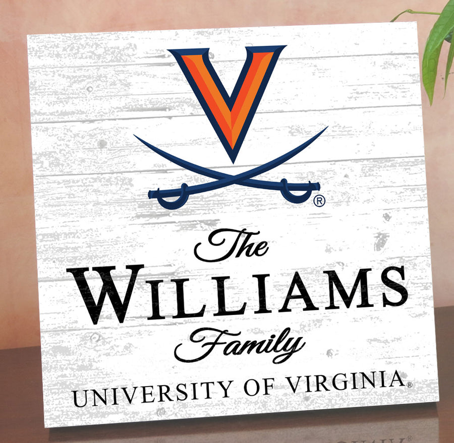 Personalized Virginia Cavaliers Family Name Sign – Custom University of Virginia Wood Wall Decor – Cavaliers Gift