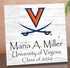 University of Virginia Class Year Plaque With Name - Personalized for Student, Alumni or Graduation Gift
