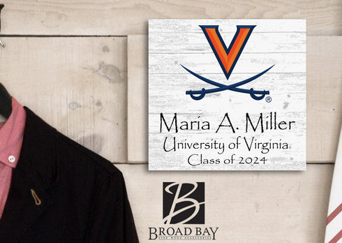 University of Virginia Class Year Plaque With Name - Personalized for Student, Alumni or Graduation Gift