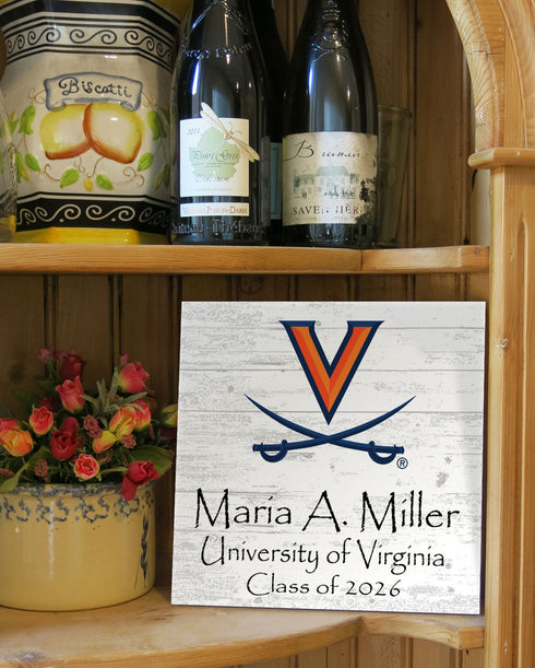 University of Virginia Class Year Plaque With Name - Personalized for Student, Alumni or Graduation Gift