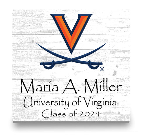 University of Virginia Class Year Plaque With Name - Personalized for Student, Alumni or Graduation Gift