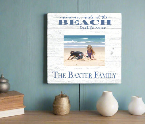 Custom Beach Theme Frame Upload Picture - Memories Made at The Beach Last Forever