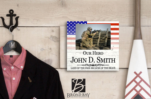 Our Hero Frame Military or Law Enforcement Picture Frame - Upload Photo or Image - Personalized