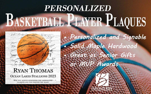 Basketball Recognition Plaque Award Personalized Senior Season End Gift or MVP