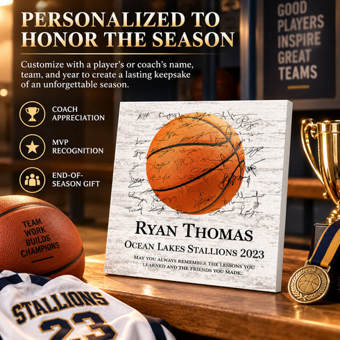 Signable Coach Gift Plaque - Team Signed Custom Wood Award - Select Your Sport
