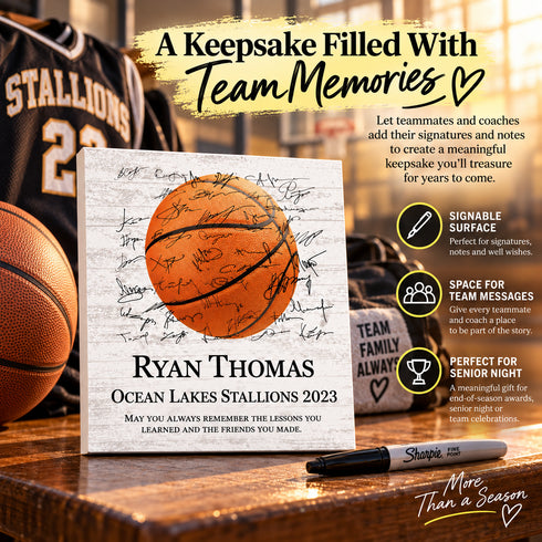 Signable Coach Gift Plaque - Team Signed Custom Wood Award - Select Your Sport