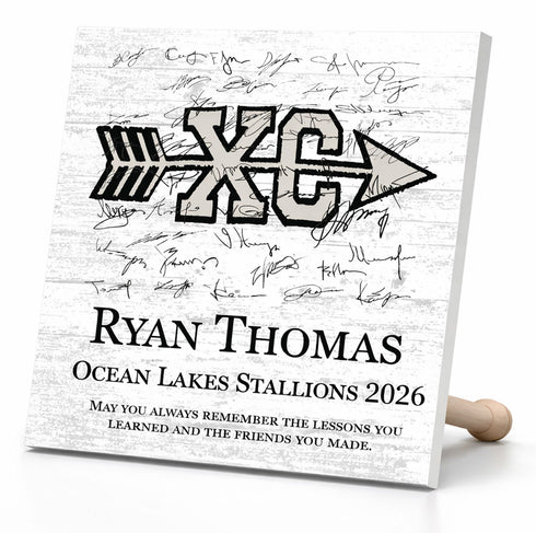Cross Country Award Plaque - Personalized Signable Player or Coach Recognition Gift