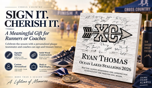 Signable Coach Gift Plaque - Team Signed Custom Wood Award - Select Your Sport