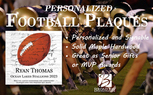 Football Plaque Recognition Award Personalized Senior Season End Gift or MVP