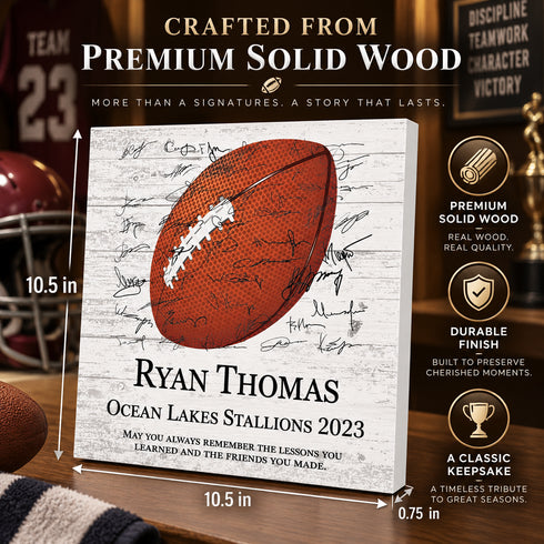 Personalized Football Plaque - For Players or Coaches