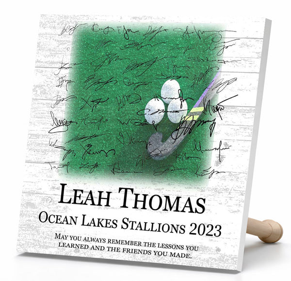 Personalized Field Hockey Plaque - Signable - For Players or Coaches