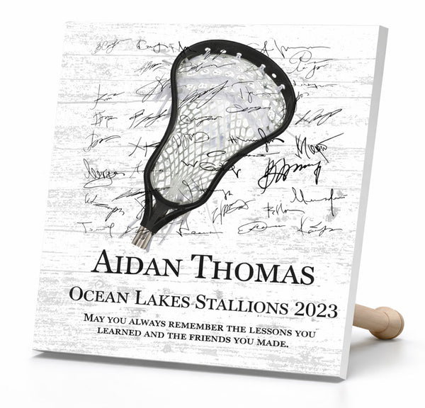 Personalized Lacrosse Award Plaque or LAX Coach Recognition - Signable