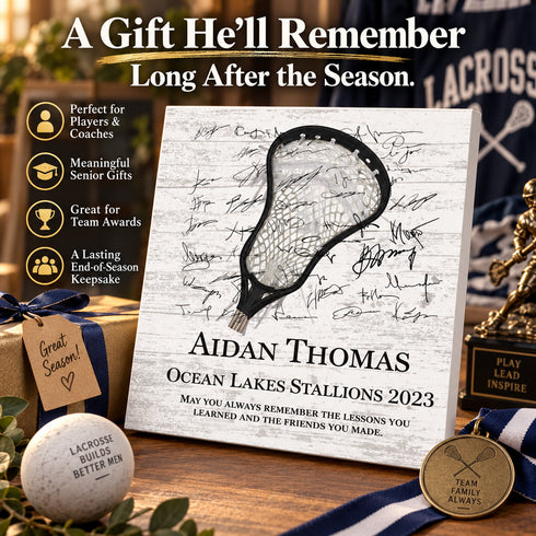 Personalized Lacrosse Plaque - Player Award Or Coach Thank You Gift
