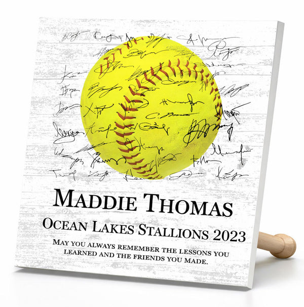 Personalized Softball Award Plaque for Players or Coaches