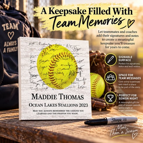 Signable Coach Gift Plaque - Team Signed Custom Wood Award - Select Your Sport
