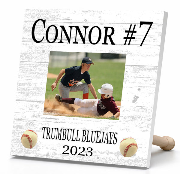 Baseball Award Photo Plaque - Personalized Player, Coach or MVP Recognition Gift