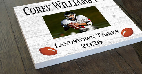 Football Award Photo Plaque - Personalized Player, Coach or MVP Recognition Gift