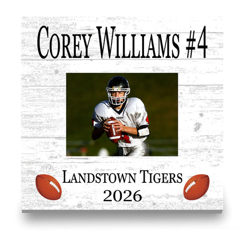 Football Award Photo Plaque - Personalized Player, Coach or MVP Recognition Gift
