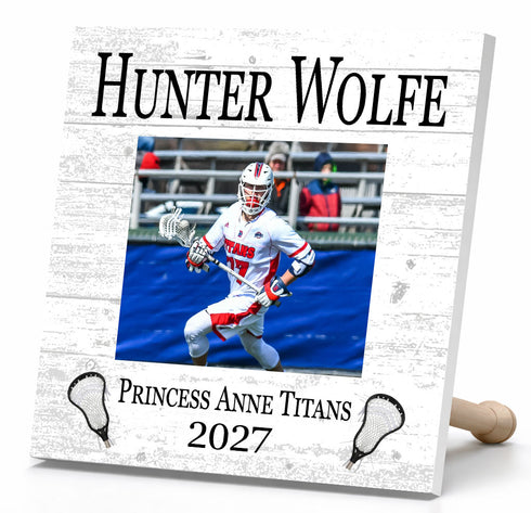 Lacrosse Award Photo Plaque - Personalized Player, Coach or MVP Recognition Gift