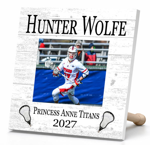 Lacrosse Award Photo Plaque - Personalized Player, Coach or MVP Recognition Gift