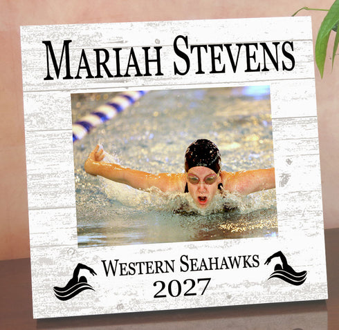 Swimming Award Photo Plaque - Personalized Swimmer, Coach or MVP Recognition Gift