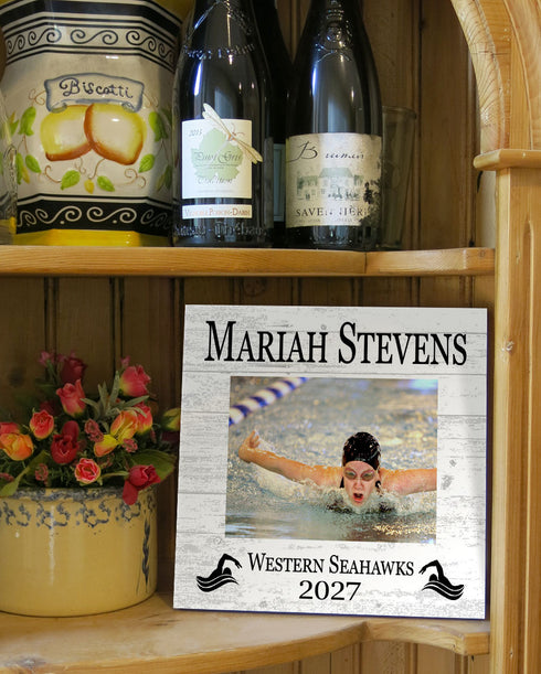 Swimming Award Photo Plaque - Personalized Swimmer, Coach or MVP Recognition Gift