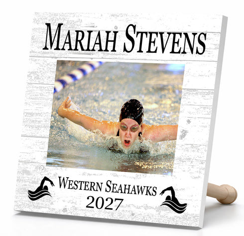 Swimming Award Photo Plaque - Personalized Swimmer, Coach or MVP Recognition Gift