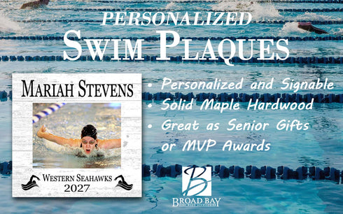 Swimming Award Photo Plaque - Personalized Swimmer, Coach or MVP Recognition Gift